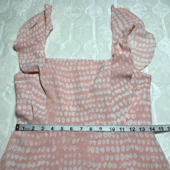 BCBG Paris Pink Ruffle Strap Midi Dress NWNT | Feminine Resort Brunch Boho Chic - Picture 5 of 11